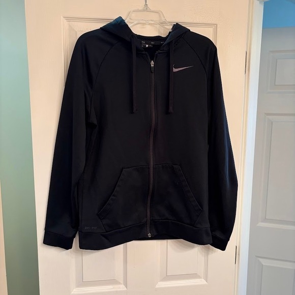 Nike Other - Nike Hoodie Mens M Black Polyester Full Zip Dri-FIT Athletic Classic Gym Workout